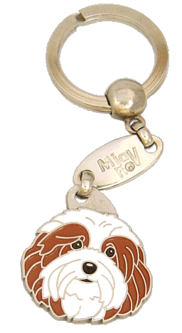 HAVANESE WHITE & RED <br> (keyring, engraving included)
